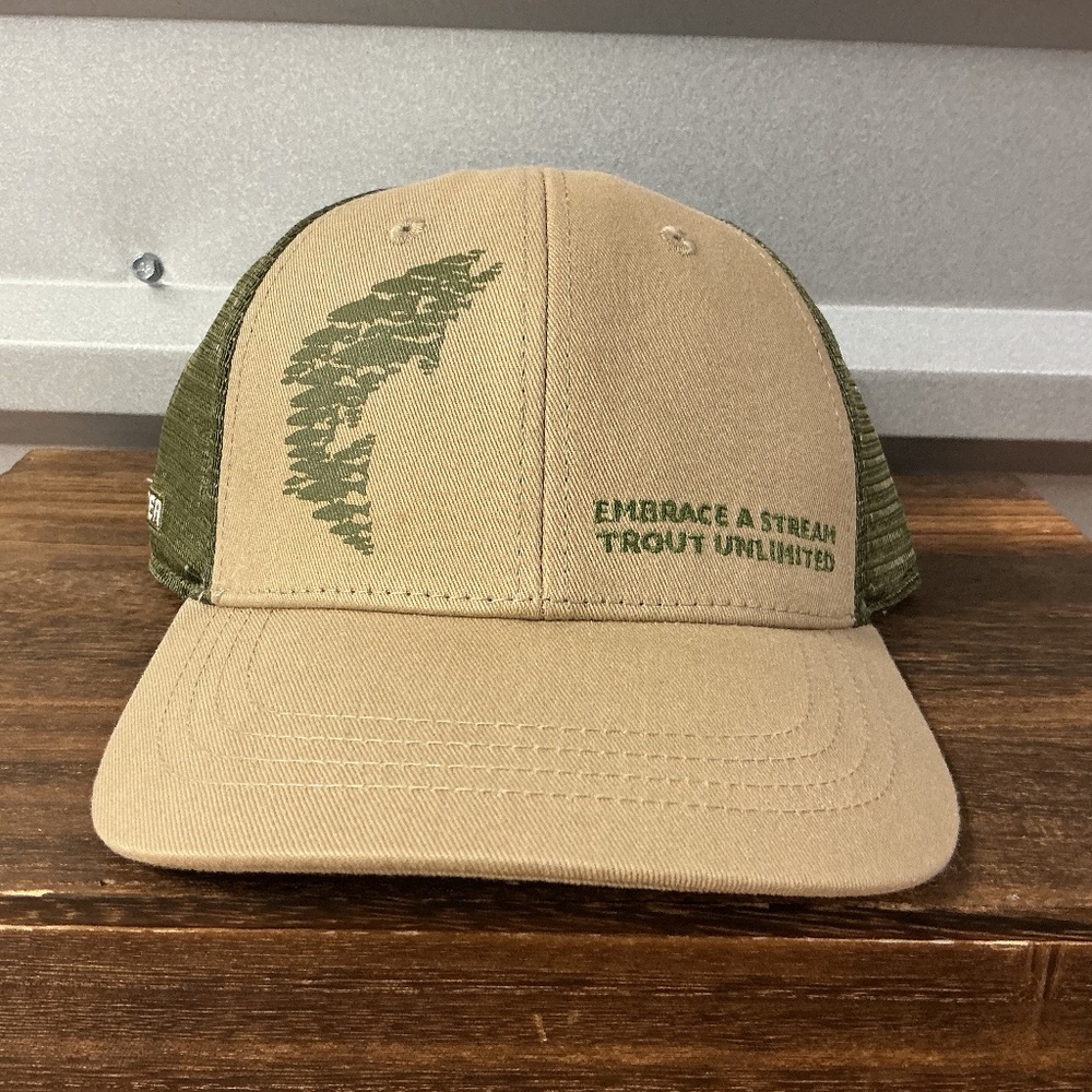 Trout Unlimited Green Mesh Trucker Snap Back Cap Rep Your Water One Size